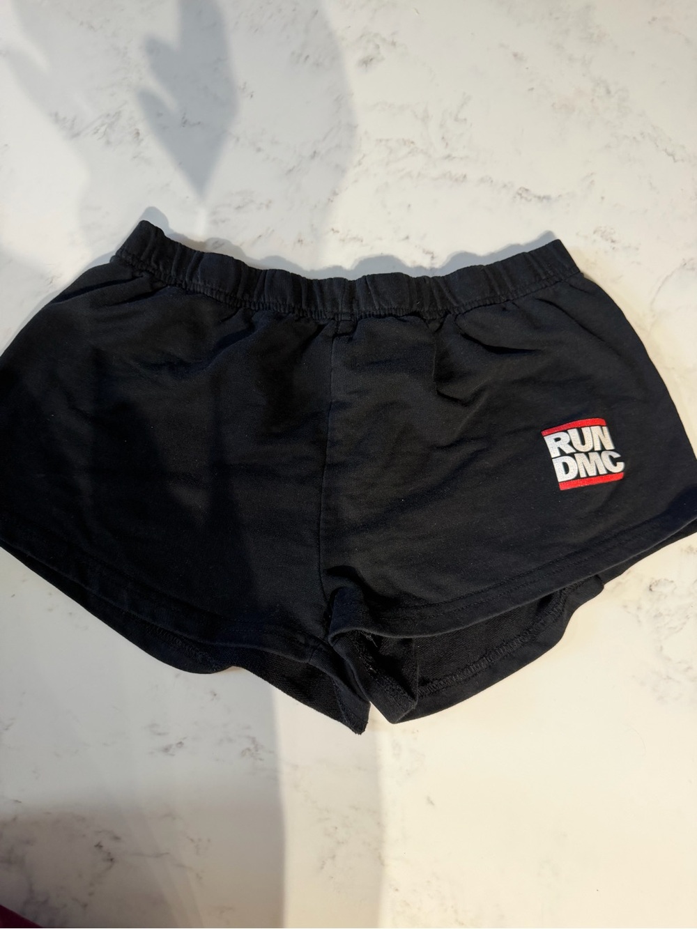 RUN DMC Black Women's Athletic Shorts with Elastic Waist